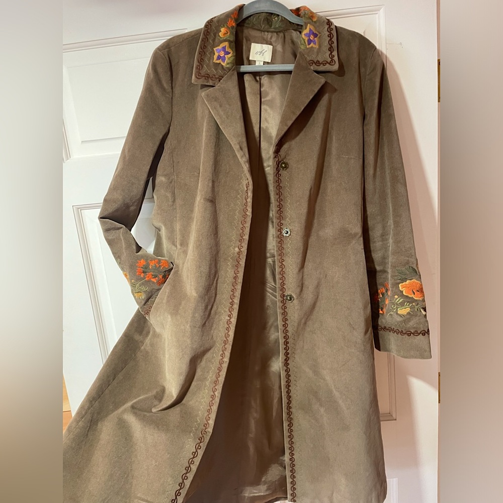 Vintage Style Embroidered Coat - Small Tall - J Jill